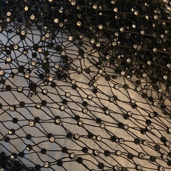 Limited-Edition Long- Bell Sleeved Rhinestone Mesh Crop Top NWT - Picture 7 of 8